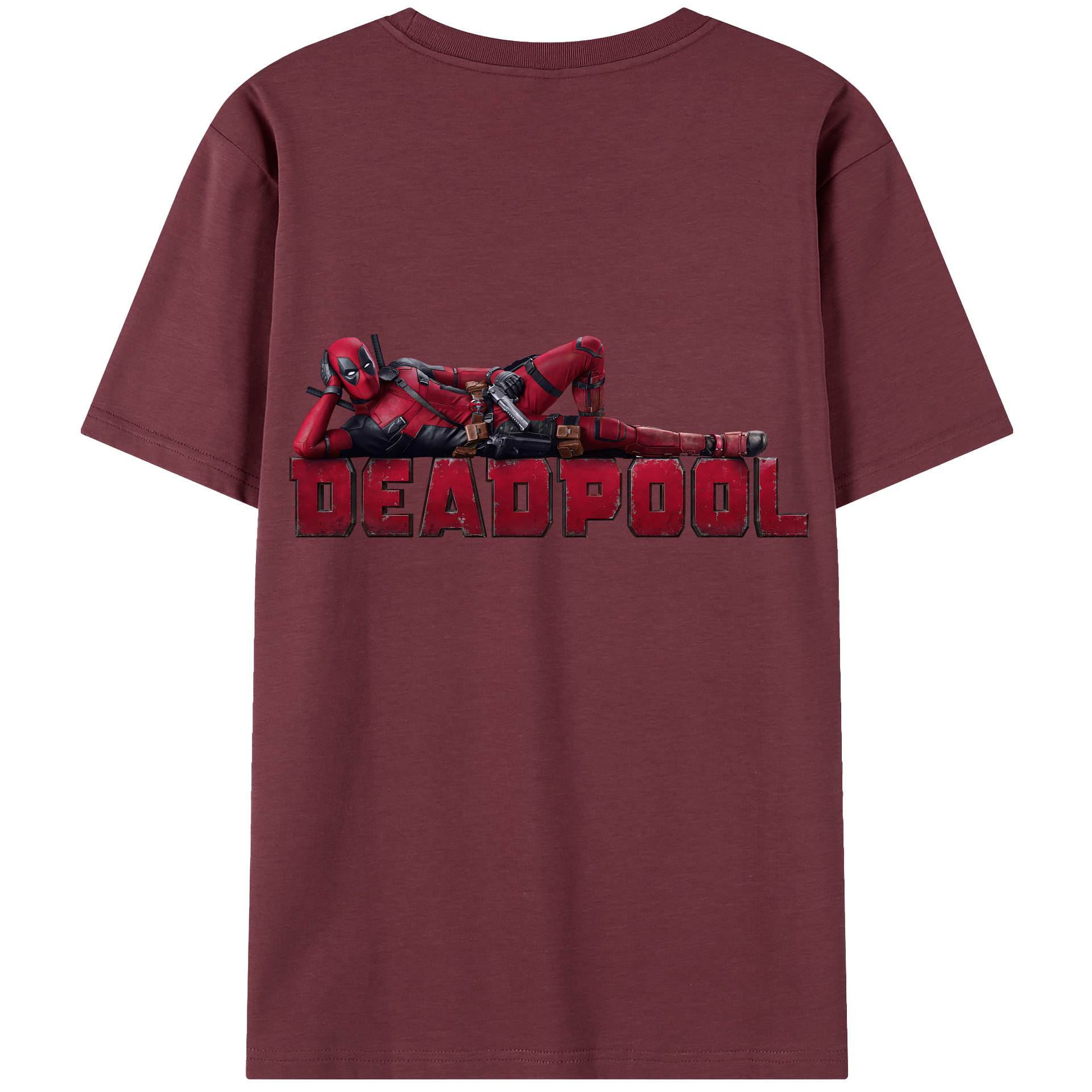 （画像用） Deadpool デッドプール 綿100％半袖Tシャツ（背面プリント）